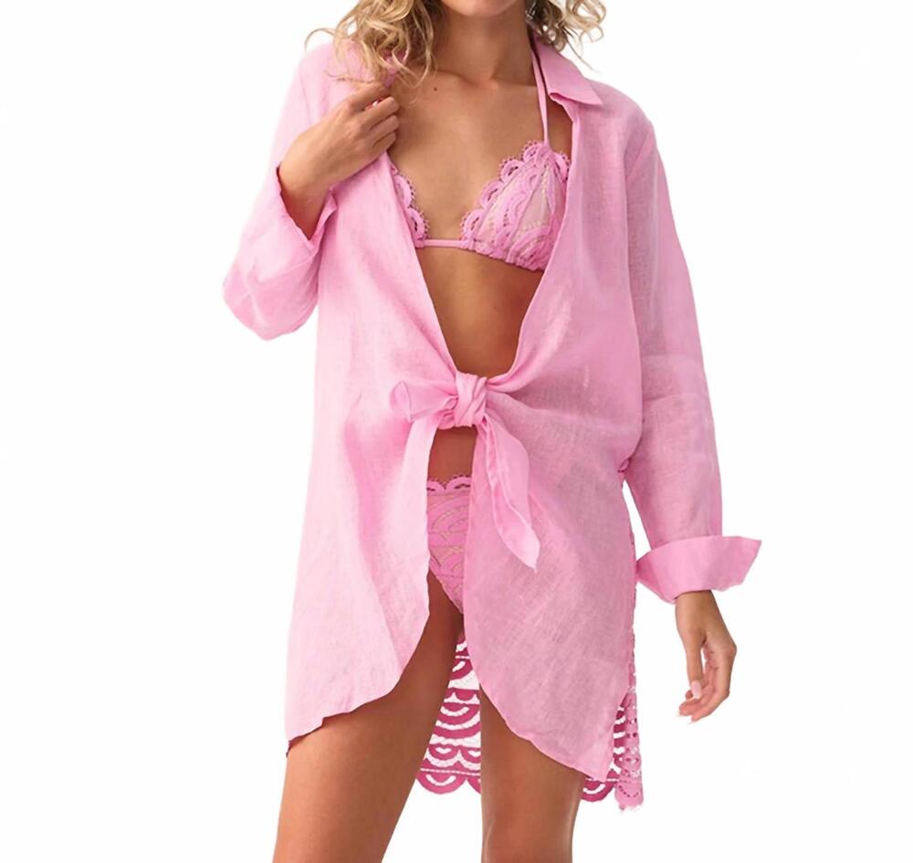 NEW PQ SWIM lace millie tie tunic coverups in wisteria